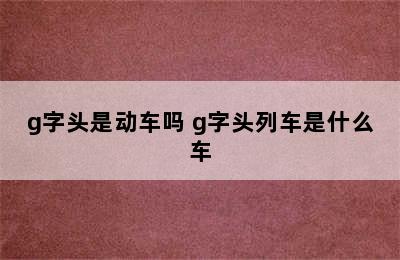 g字头是动车吗 g字头列车是什么车